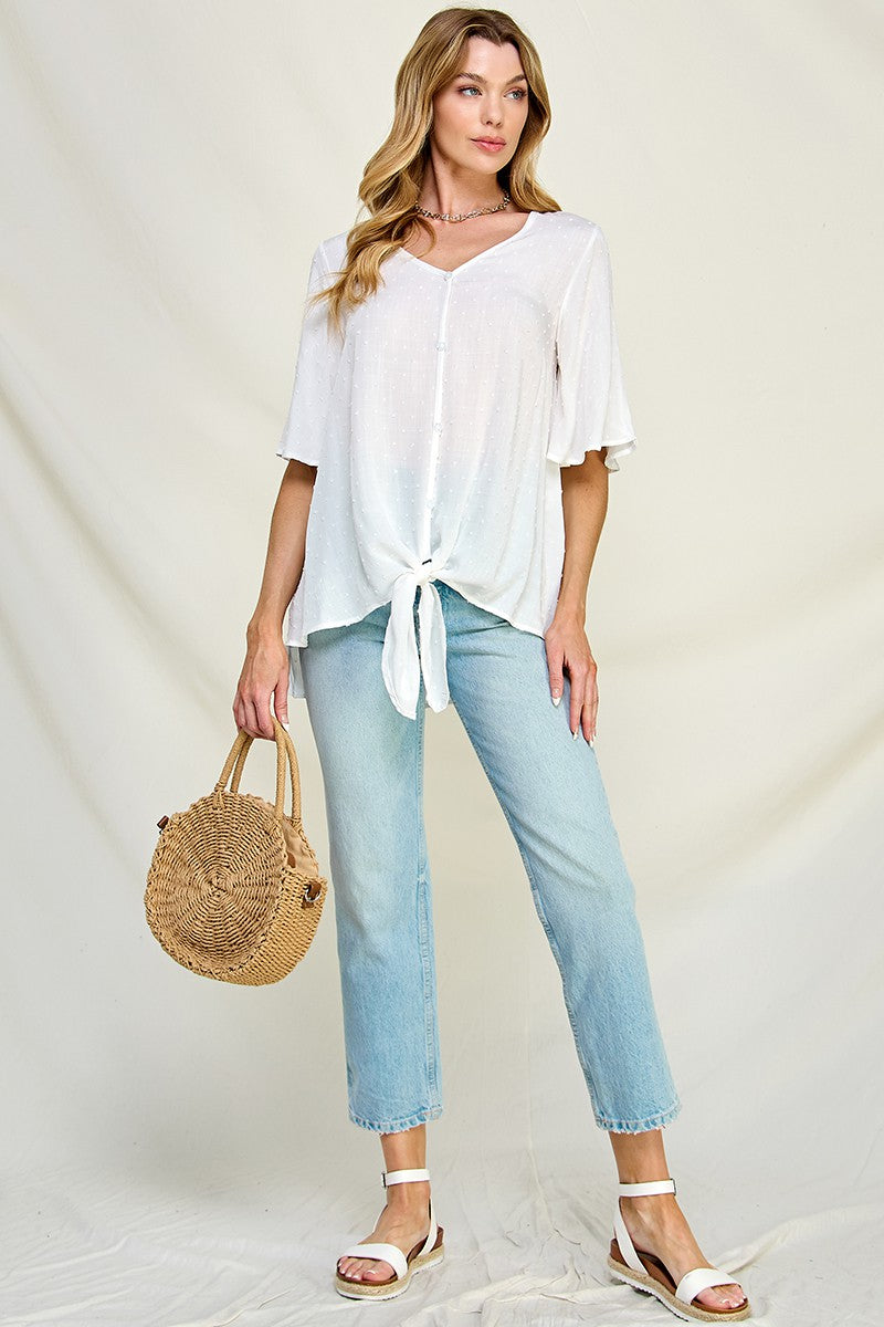 Maya Textured Knot Top