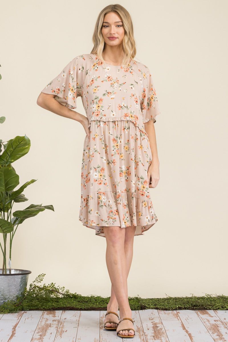 Sophie Spring Dress (Hazelnut)