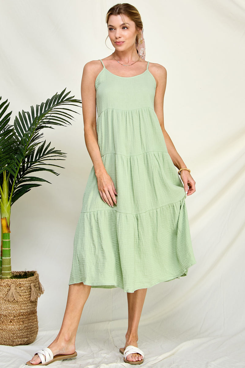 Sophia Tiered Dress (Sage)