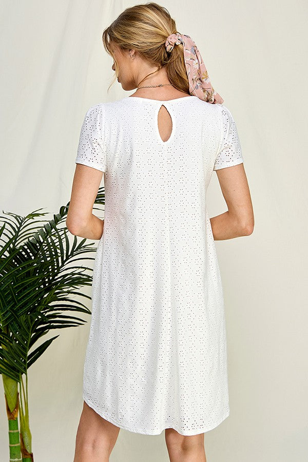 Juliette Embroidered Dress (White)