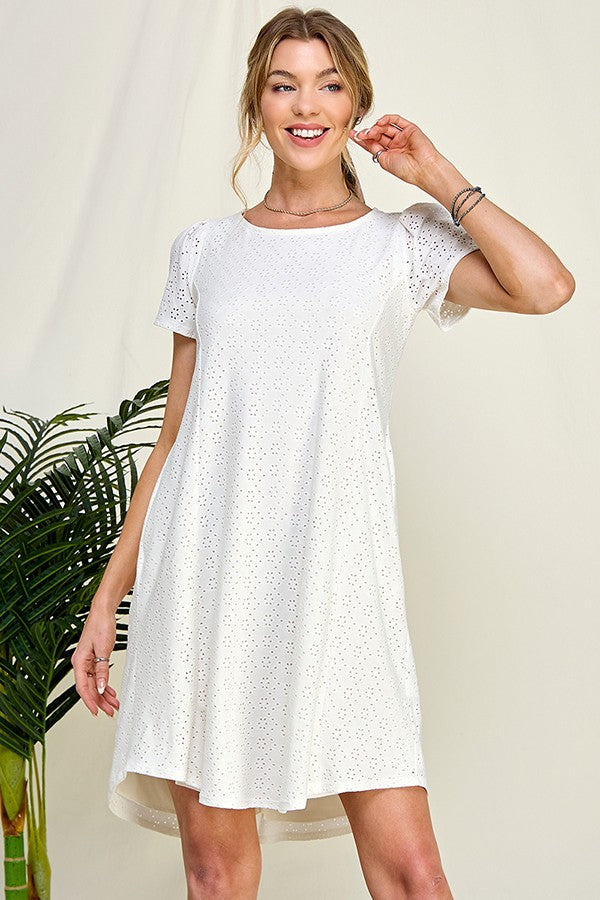 Juliette Embroidered Dress (White)