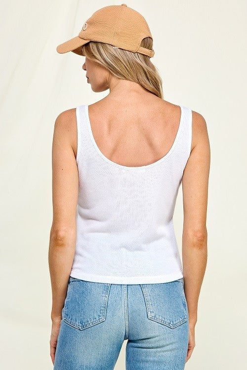 Chloe Rib Tank Top (White)