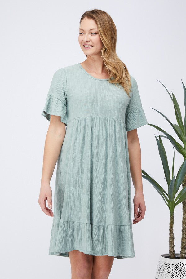 Mia Crinkle Ruffle Dress