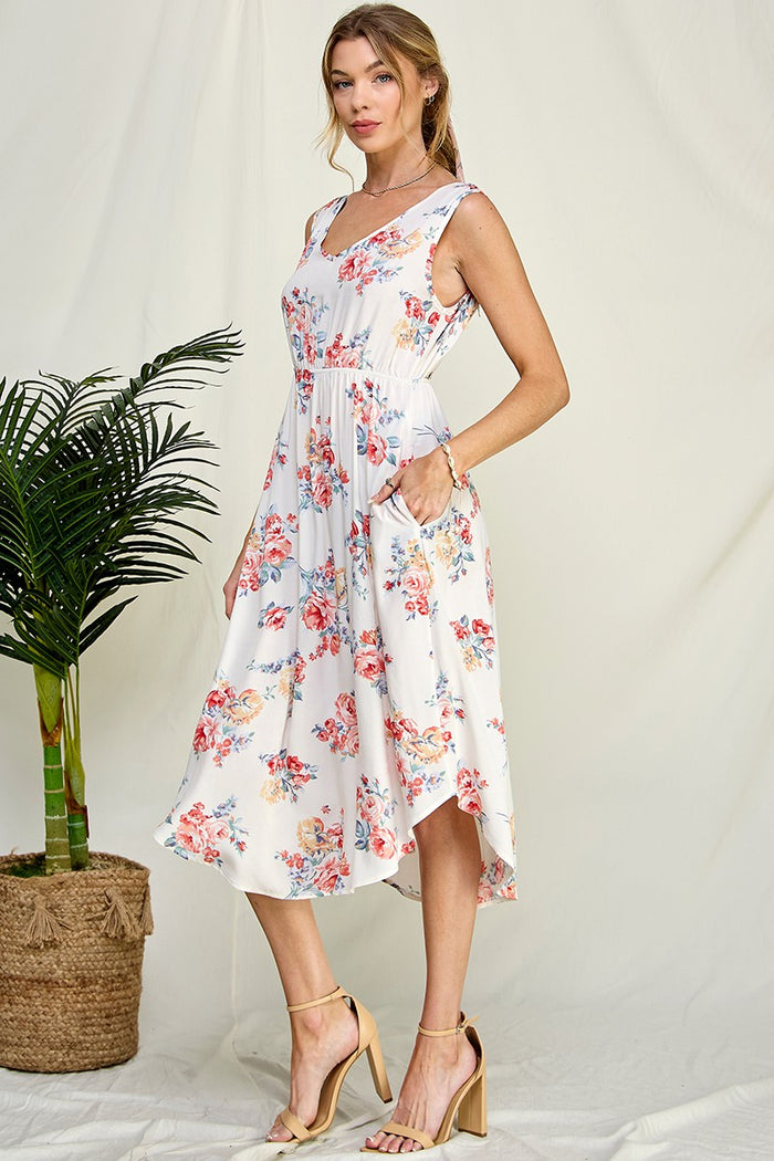 Olivia Floral Delight Dress (Ivory)