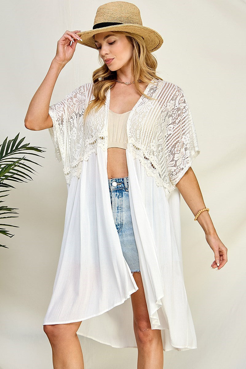 Seraphina Lace Kimono (White)