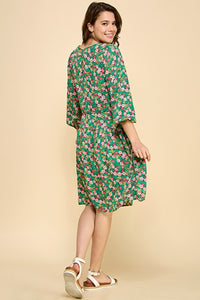 Lila Floral Dress (Green)