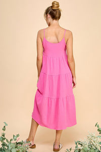 Sophia Tiered Dress (Fuchsia)