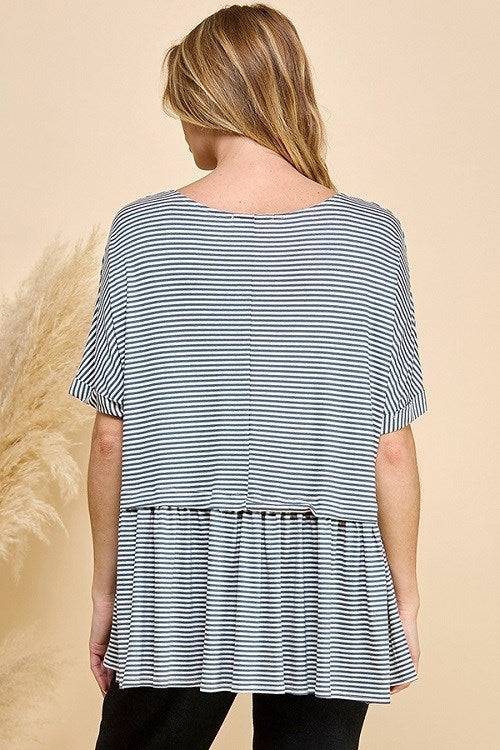 Marina Knit Striped Top (Sage/Ivory)