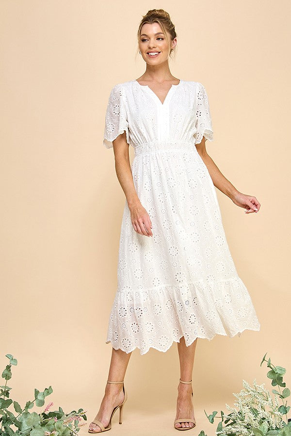 Amelia Lace Dress (White)