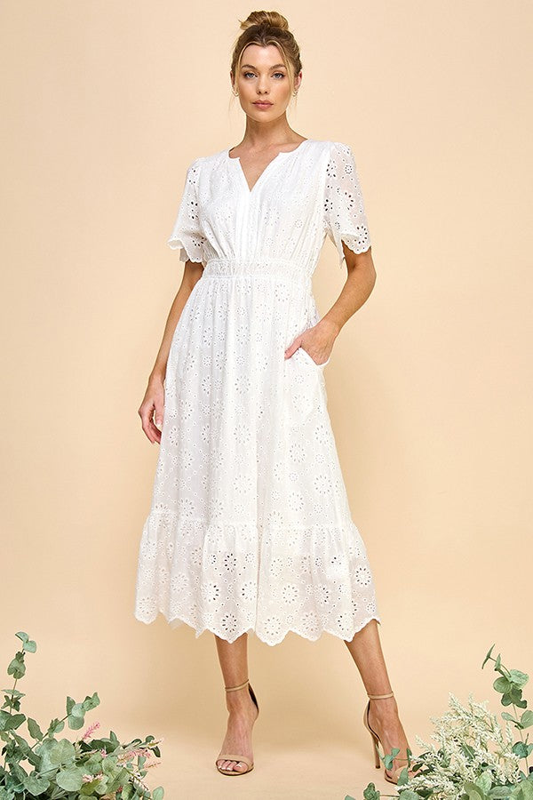 Amelia Lace Dress (White)