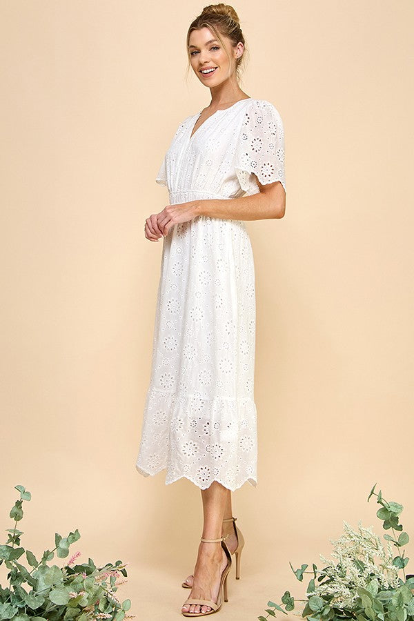 Amelia Lace Dress (White)