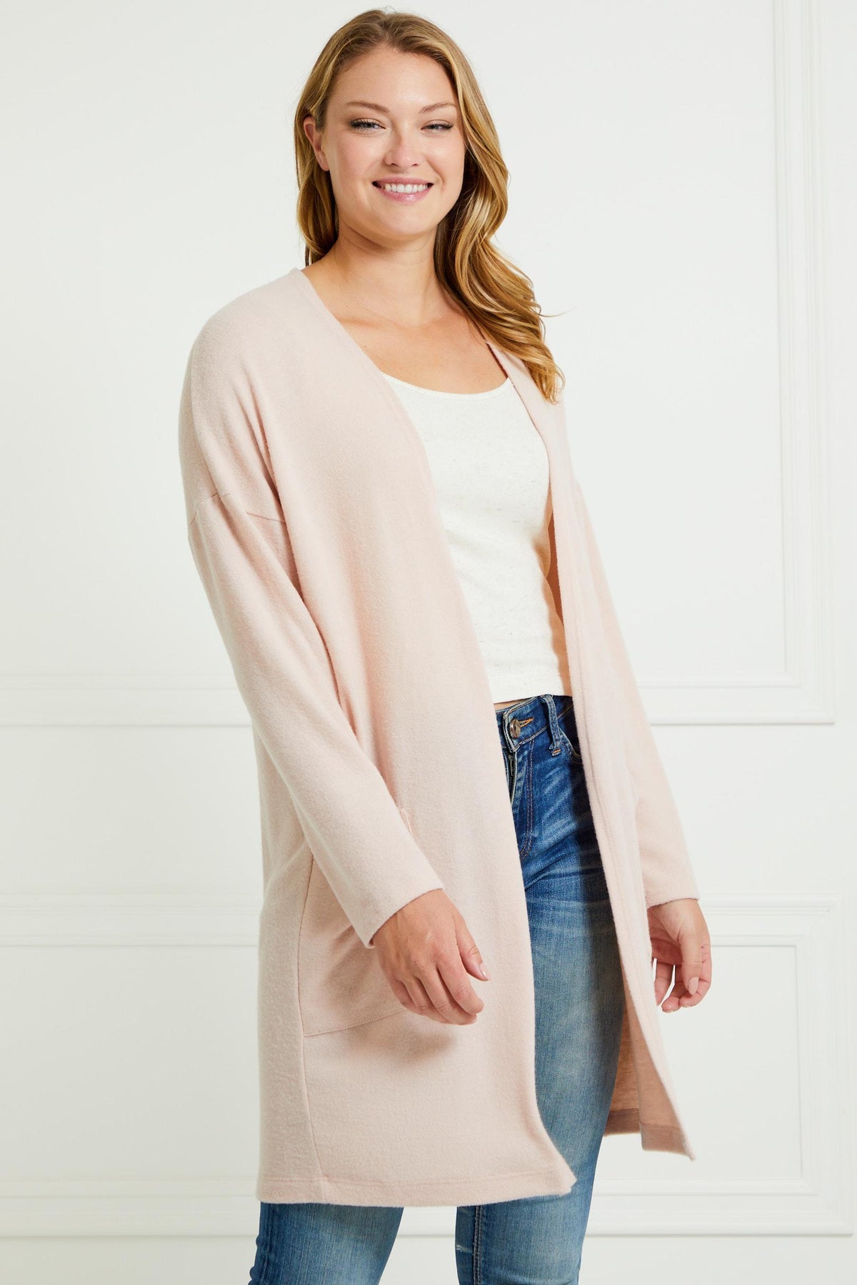 Ophelia Soft Knit Cardigan (Light Pink)