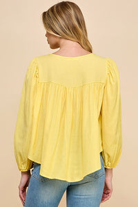 Whisper Soft Smocked Blouse (Yellow)