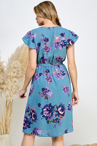 Luna Floral Dress (Blue)