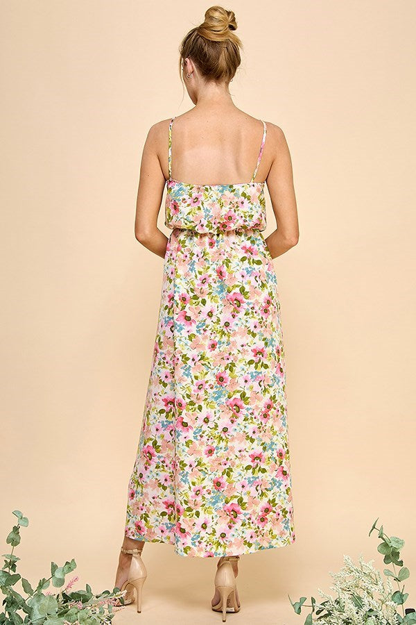 Arabella Floral Long Dress (Pink)