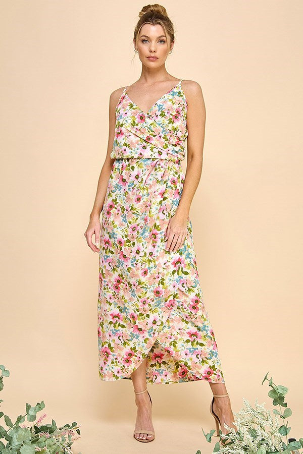 Arabella Floral Long Dress (Pink)