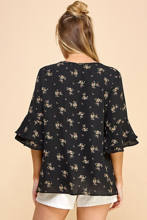 The Blossom Crest Button Top