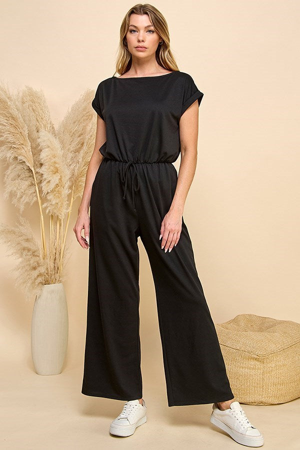 Ava Round Neck Jumpsuit (Black)