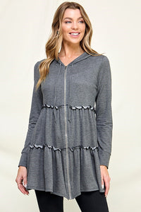 Celeste Hooded Zip-Up Sweater Dress