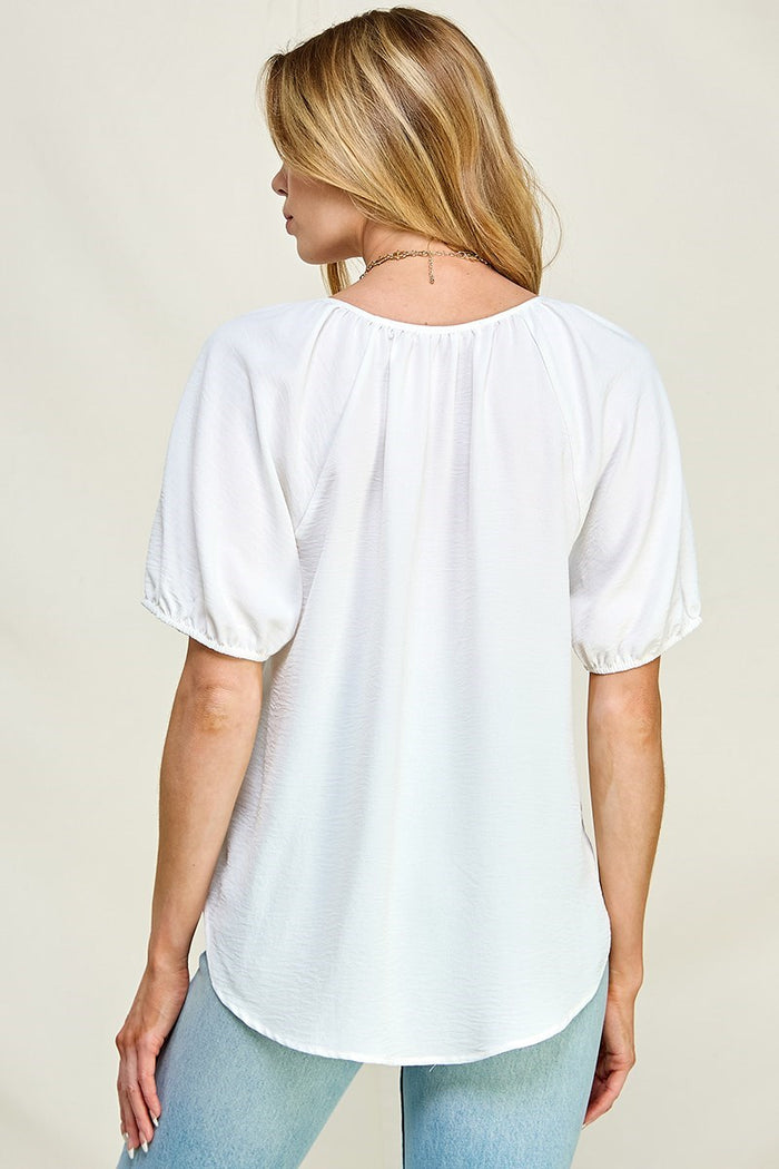 Sienna Button-Up Top (Ivory)