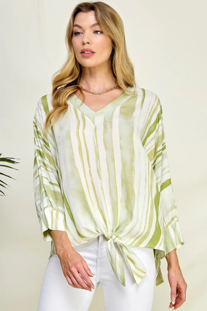 Calista's Striped Tie Top