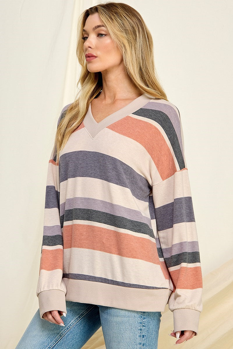 Serafina Striped Long Sleeve Top