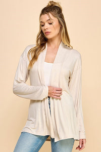 Elysia's Solid Oatmeal Cardigan (Oatmeal)