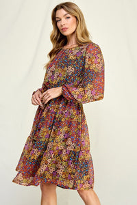 Amara Floral Chiffon Dress