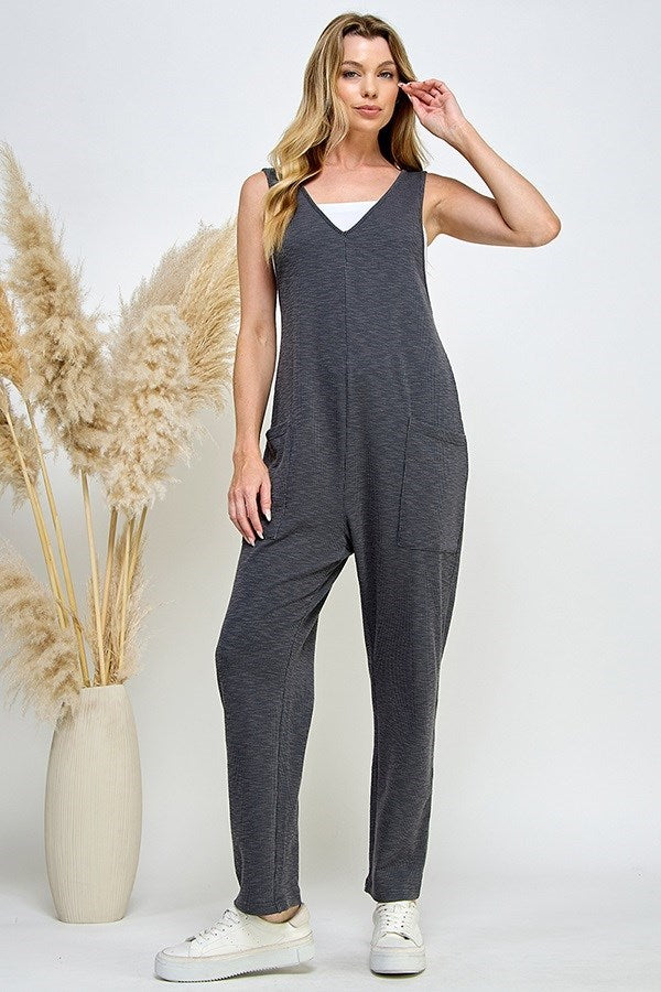 Zara Ribbed Jumpsuit (Grey)