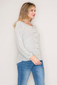 Cozy Chic Long Sleeve Button-Up Sweater Top