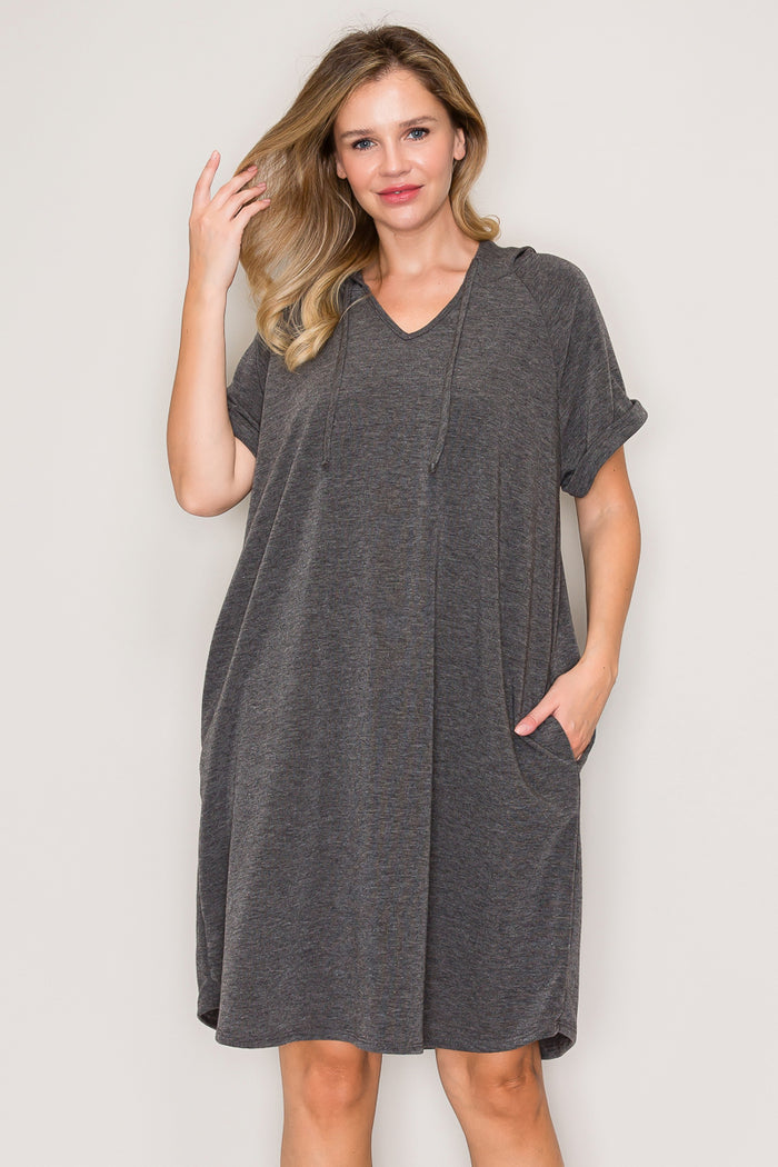 Sierra Hoodie Pocket Dress (Grey)