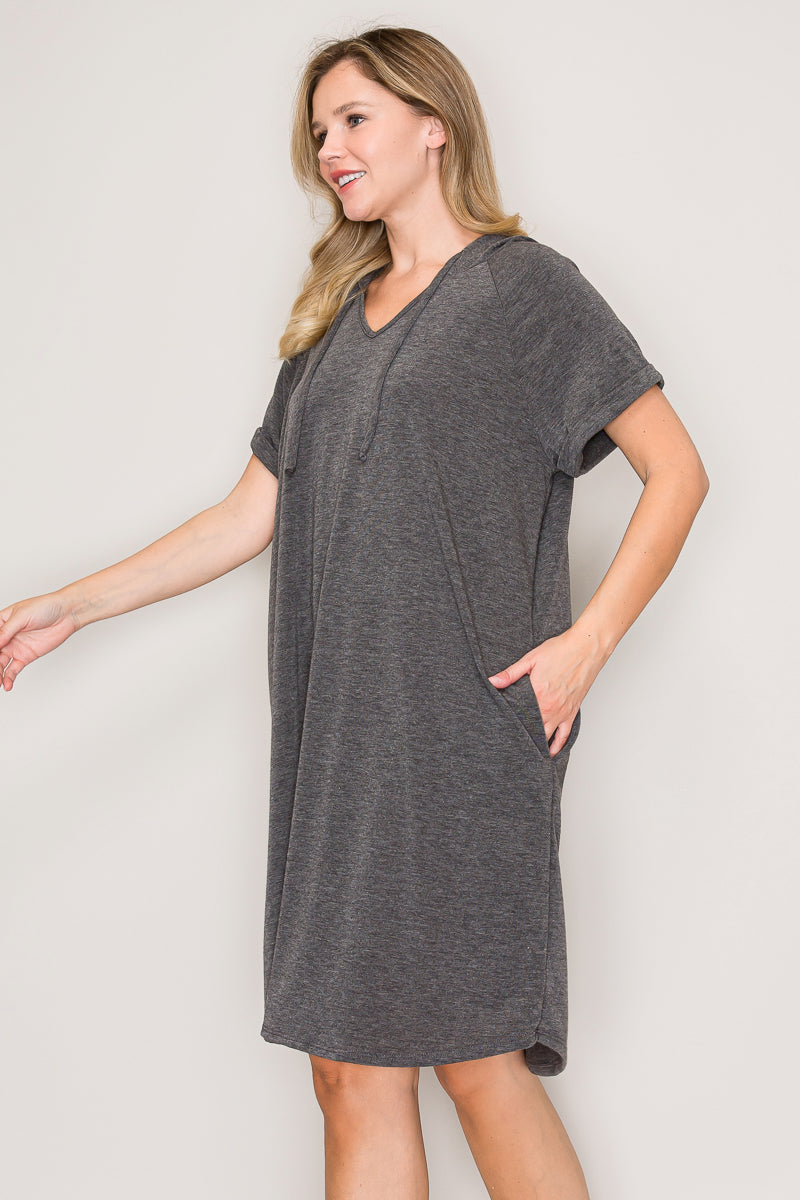 Sierra Hoodie Pocket Dress (Grey)