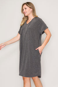 Sierra Hoodie Pocket Dress (Grey)