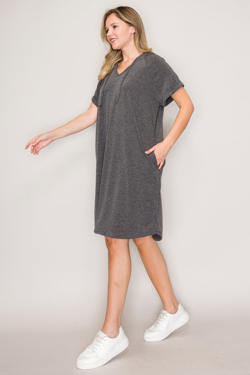 Sierra Hoodie Pocket Dress (Grey)