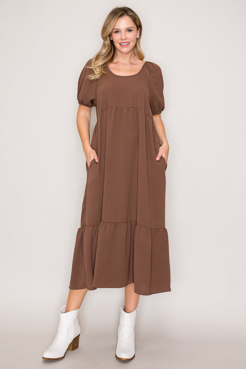 Allie Olive Midi Dress