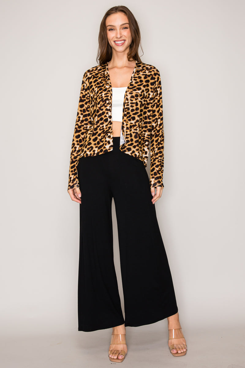 Leopard Woven Pull Over