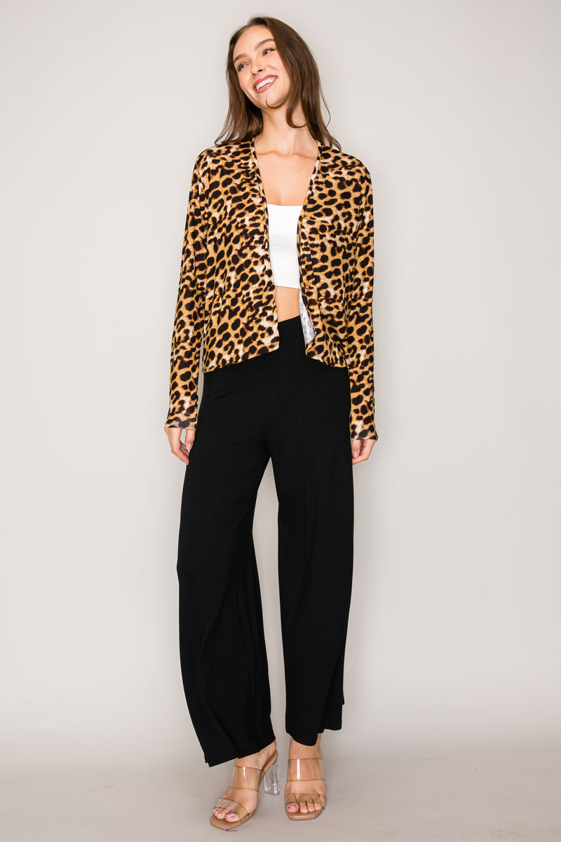 Leopard Woven Pull Over